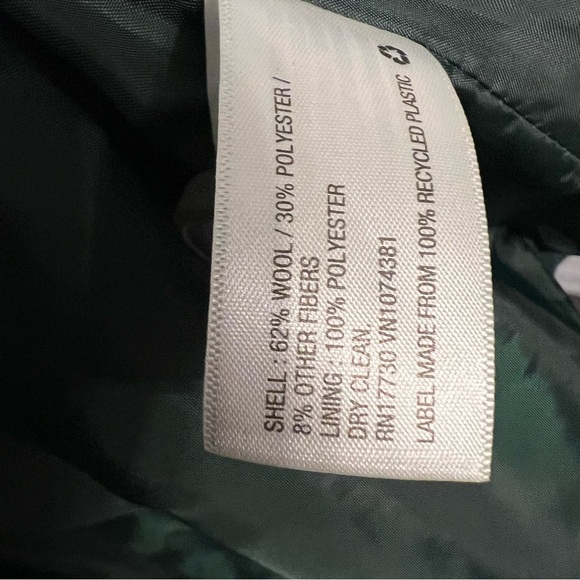 Merona Women’s Double Breasted Lined Green Wool Blend Jacket Size S W/pockets - Picture 9 of 12